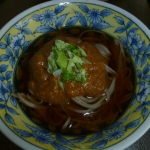 残り物でカレー蕎麦